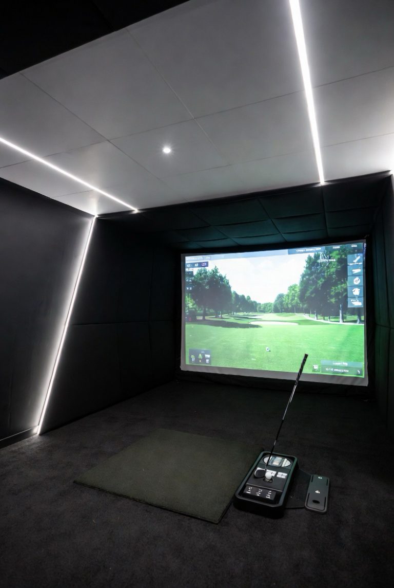 35 Modern Golf Simulator Room Ideas for a Sleek Home Setup - Spesh View