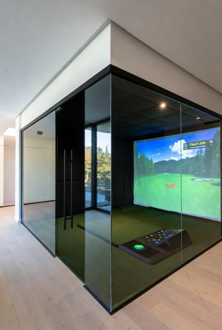 35 Modern Golf Simulator Room Ideas for a Sleek Home Setup - Spesh View