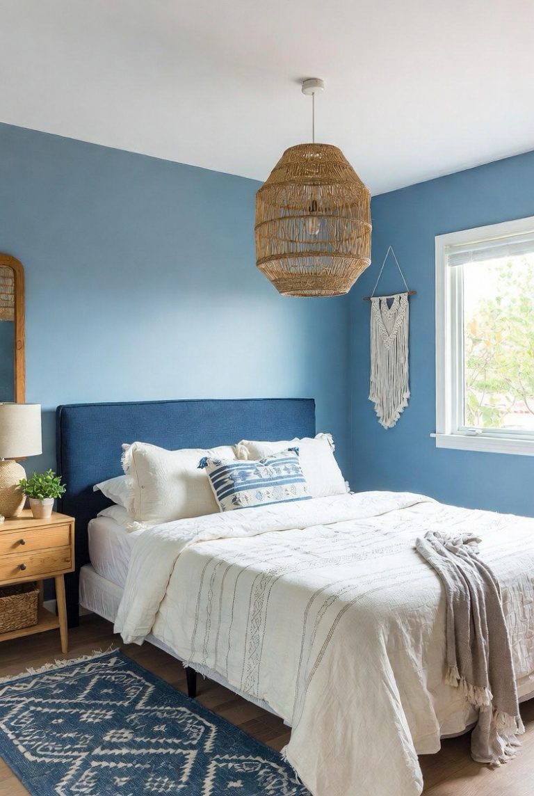 21 Stunning Blue Boho Bedroom Designs to Inspire Your Space - Spesh View