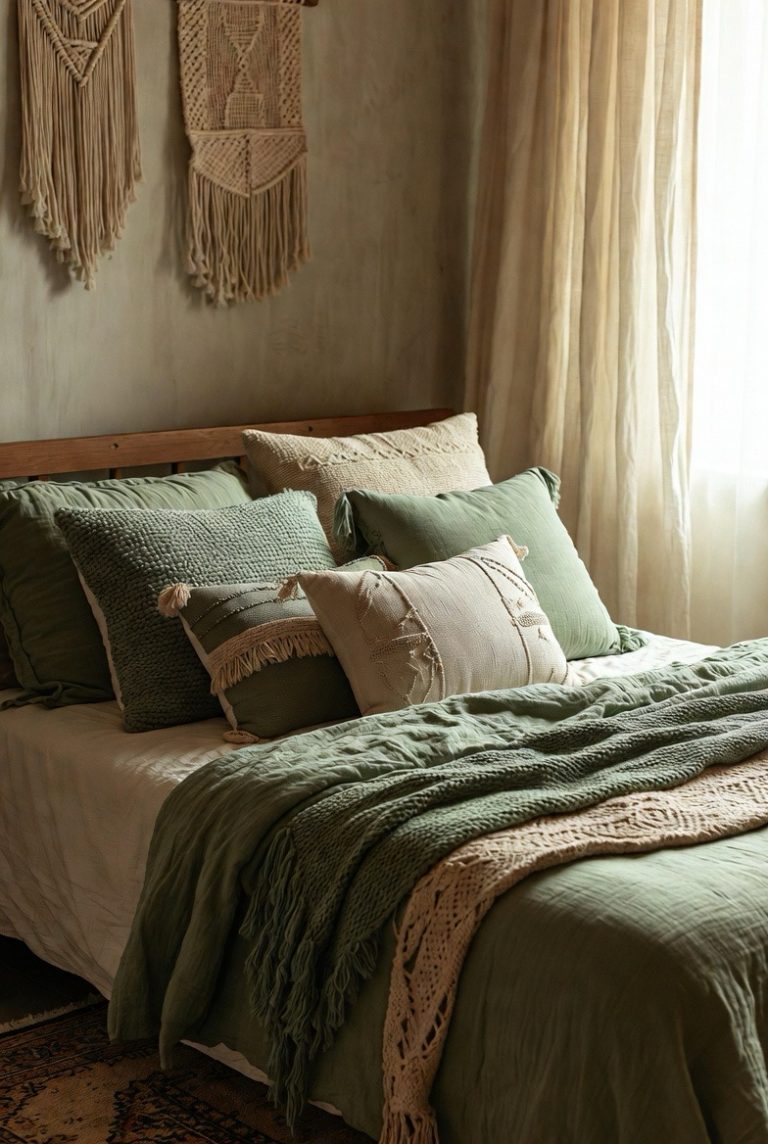 15 Unique Sage Green Boho Bedroom Ideas for a Calm, Dreamy Space ...