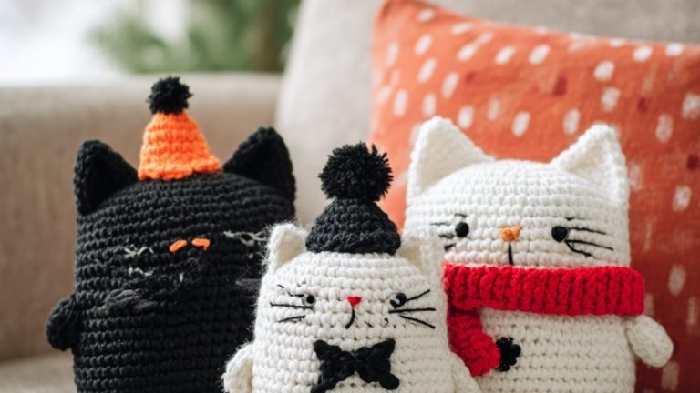 10 Adorable Crochet Cat Pillows for Every Home